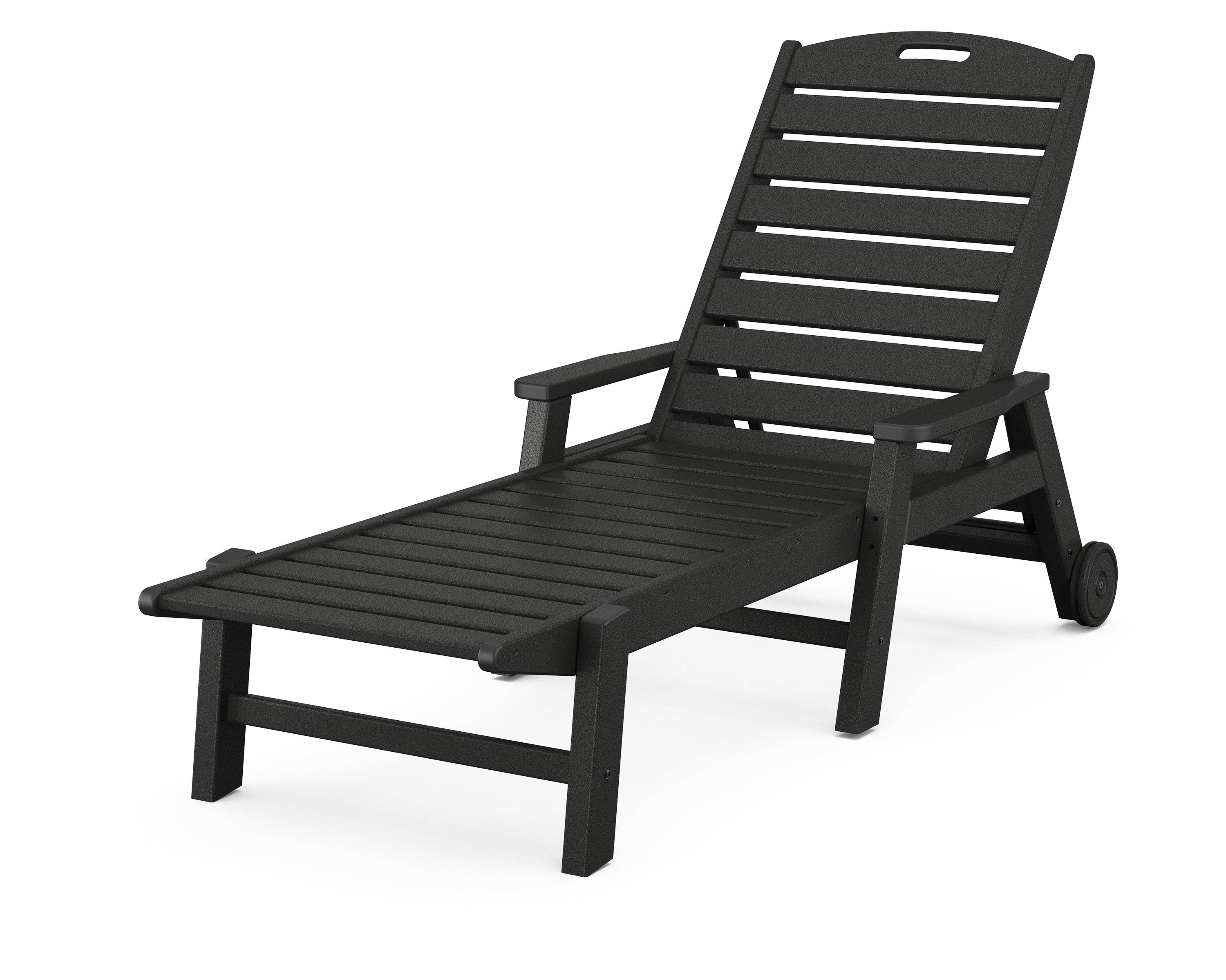 POLYWOOD Nautical Chaise w/ Arms & Wheels - Stackable