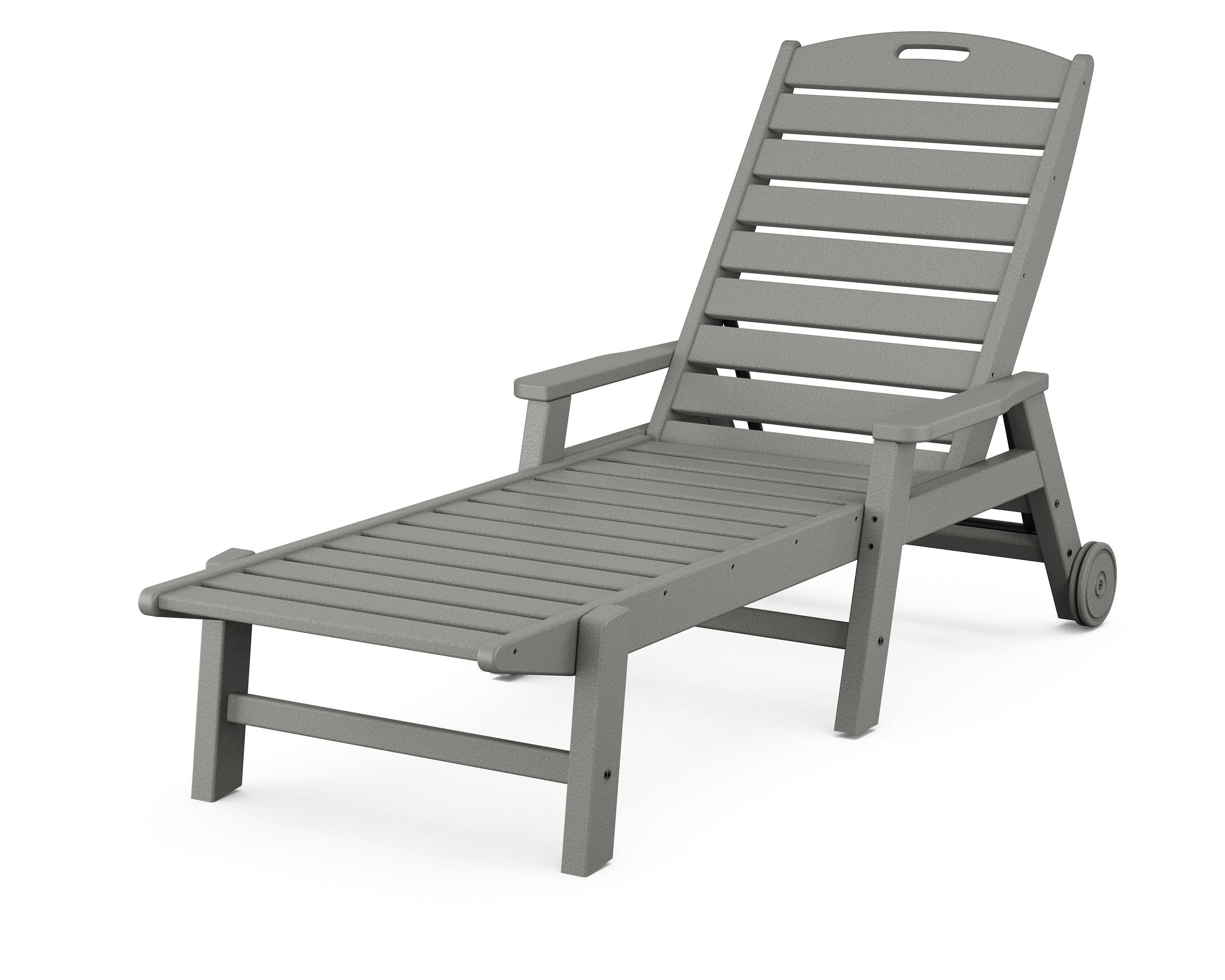 POLYWOOD Nautical Chaise w/ Arms & Wheels - Stackable