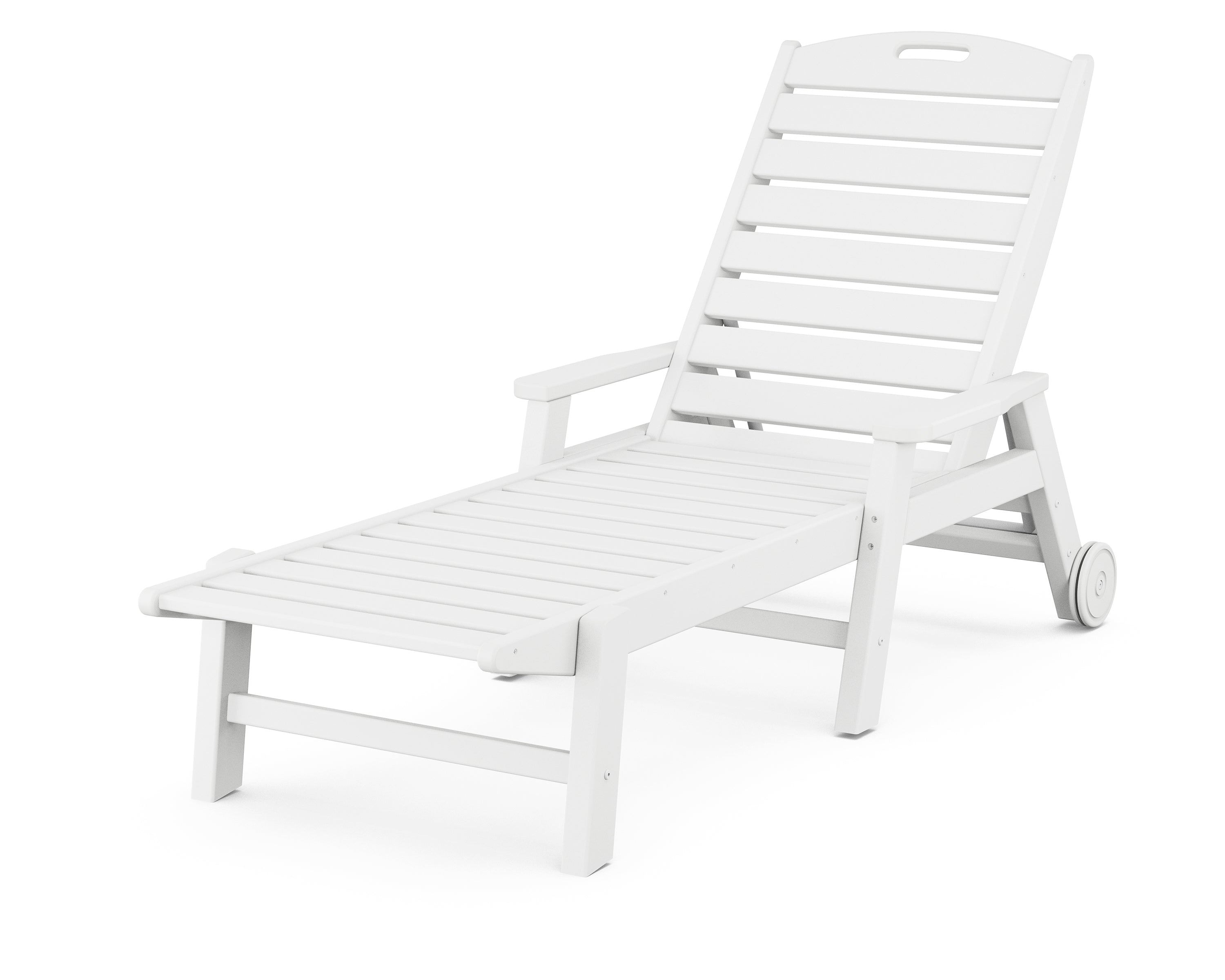 POLYWOOD Nautical Chaise w/ Arms & Wheels - Stackable