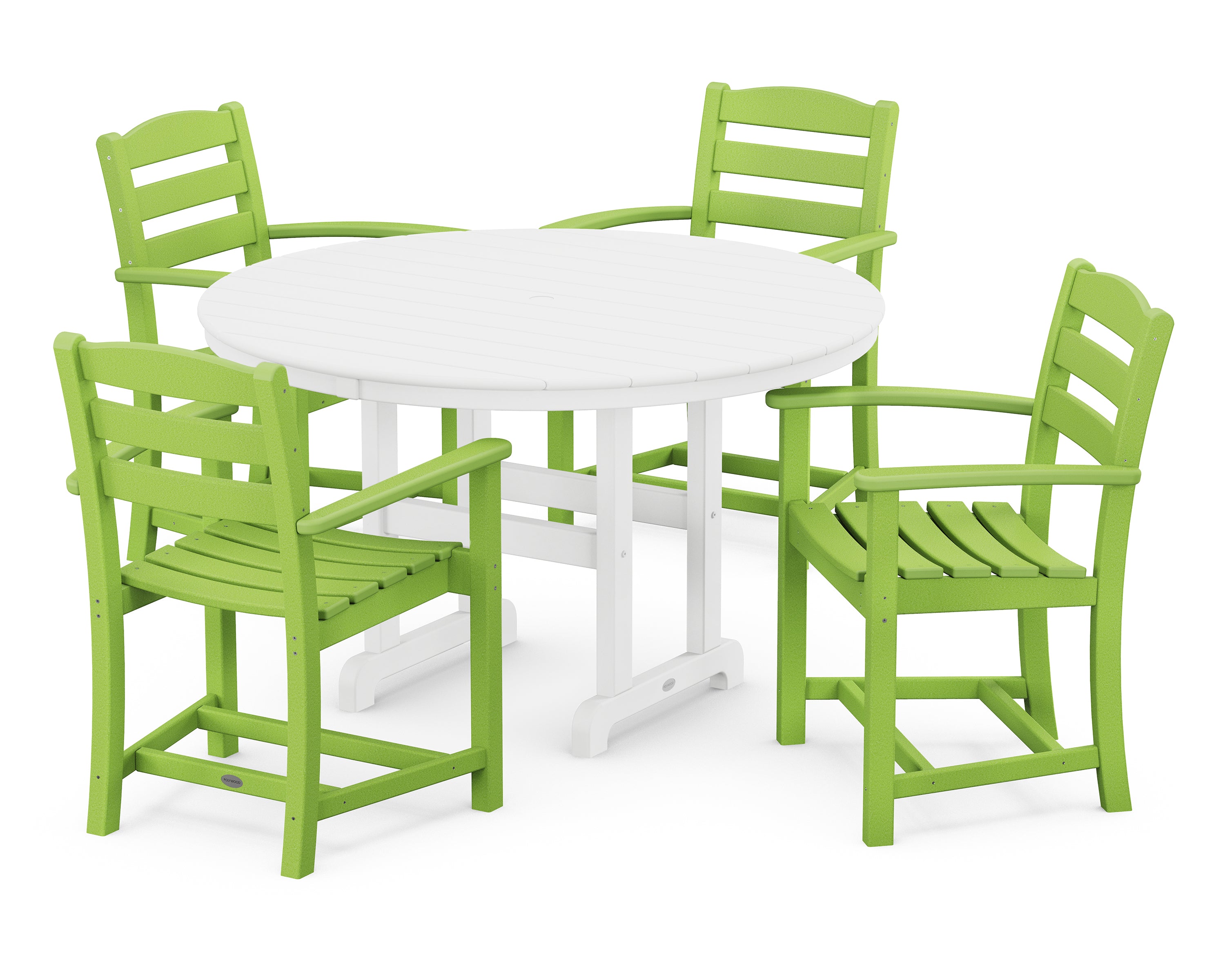 POLYWOOD La Casa Cafe 5-Piece Round Farmhouse Dining Set