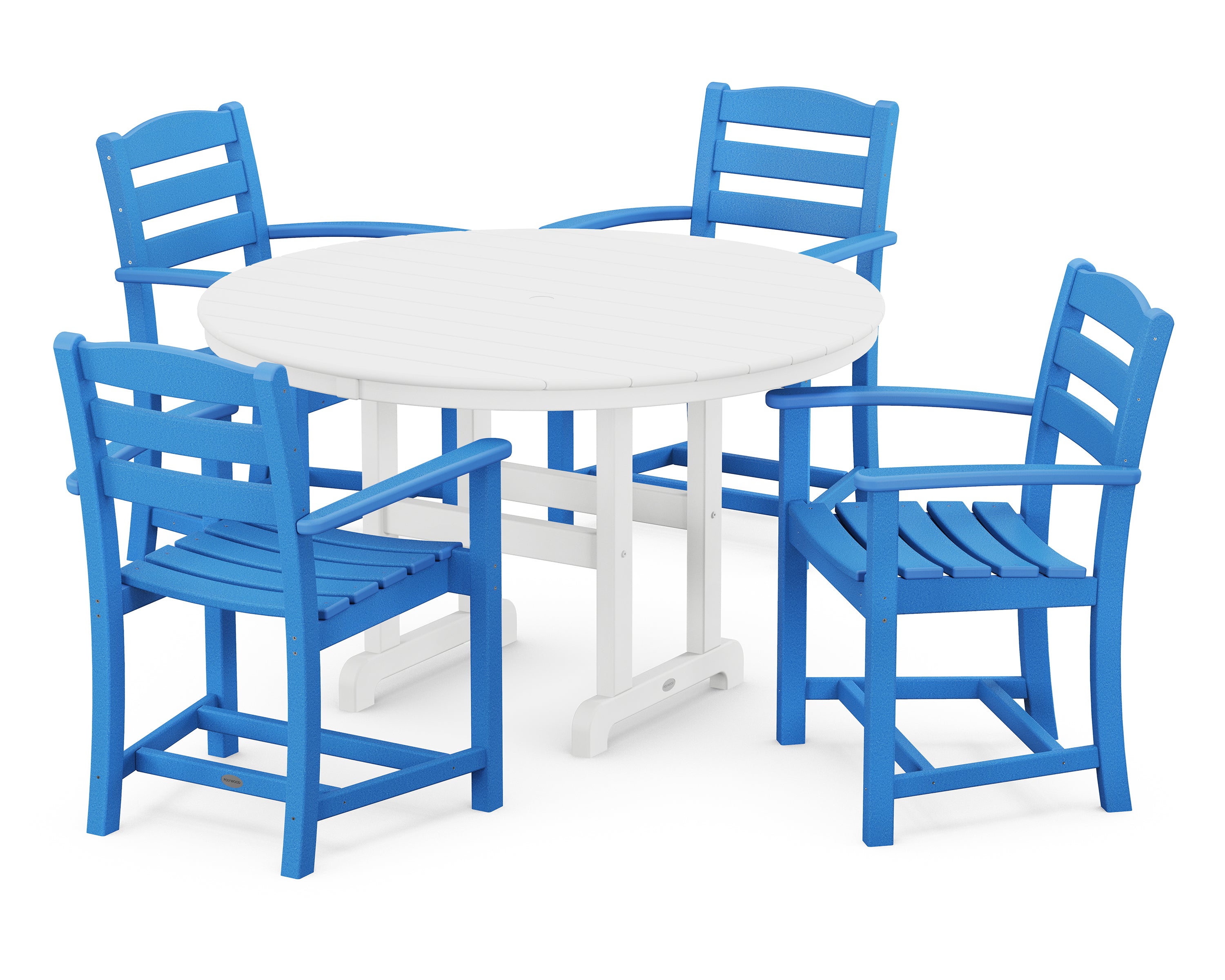 POLYWOOD La Casa Cafe 5-Piece Round Farmhouse Dining Set