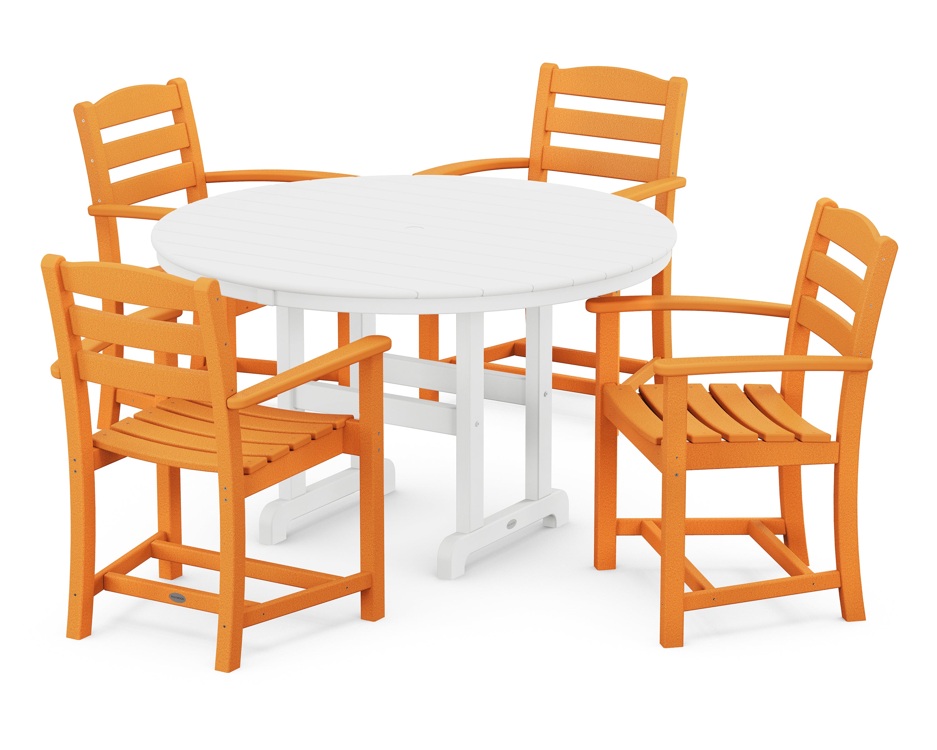 POLYWOOD La Casa Cafe 5-Piece Round Farmhouse Dining Set