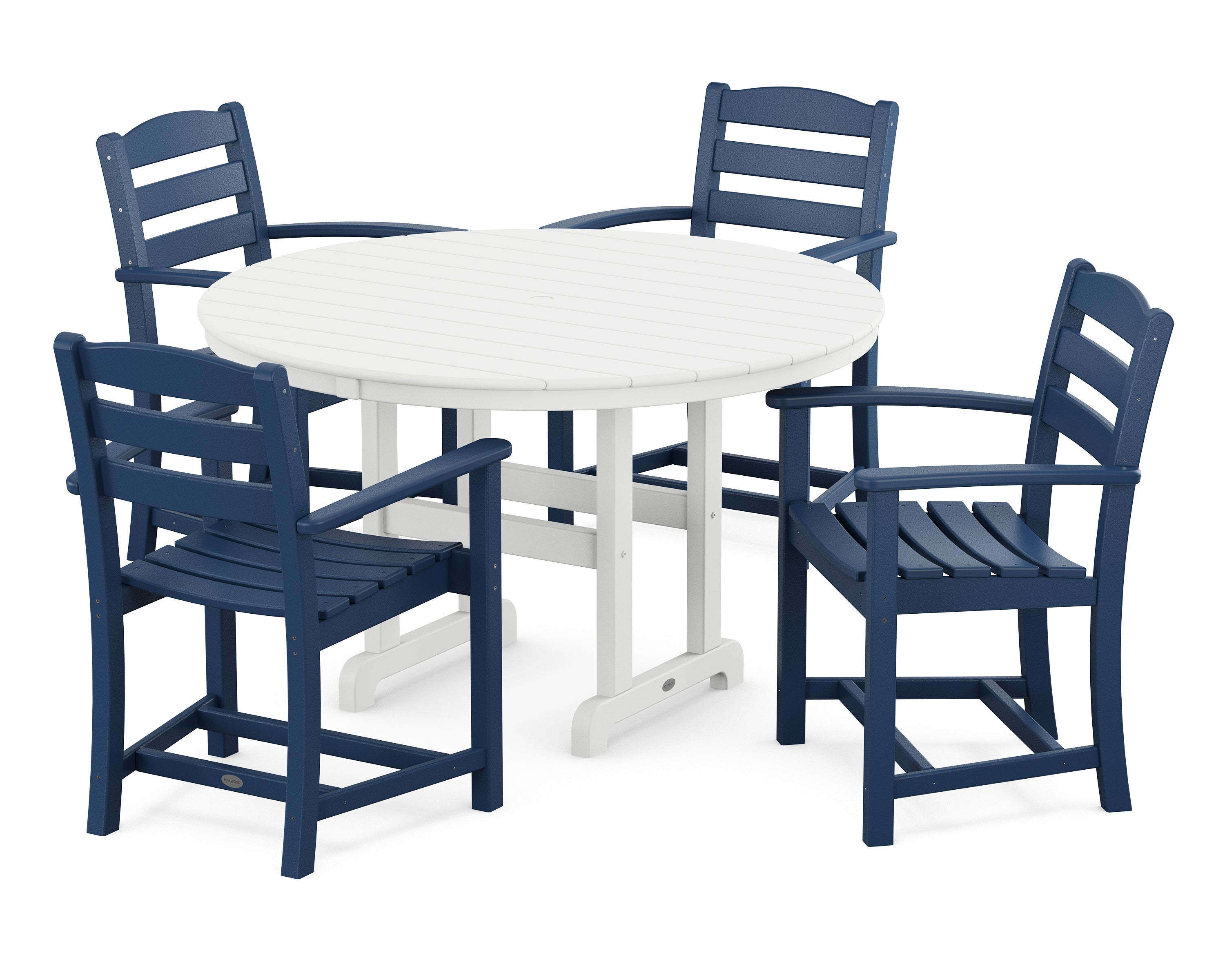 POLYWOOD La Casa Cafe 5-Piece Round Farmhouse Dining Set