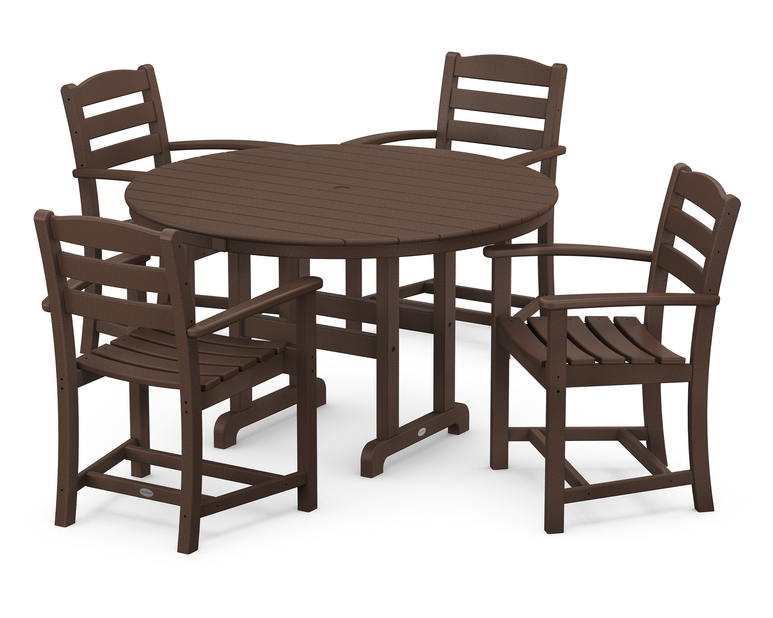 POLYWOOD La Casa Cafe 5-Piece Round Farmhouse Dining Set