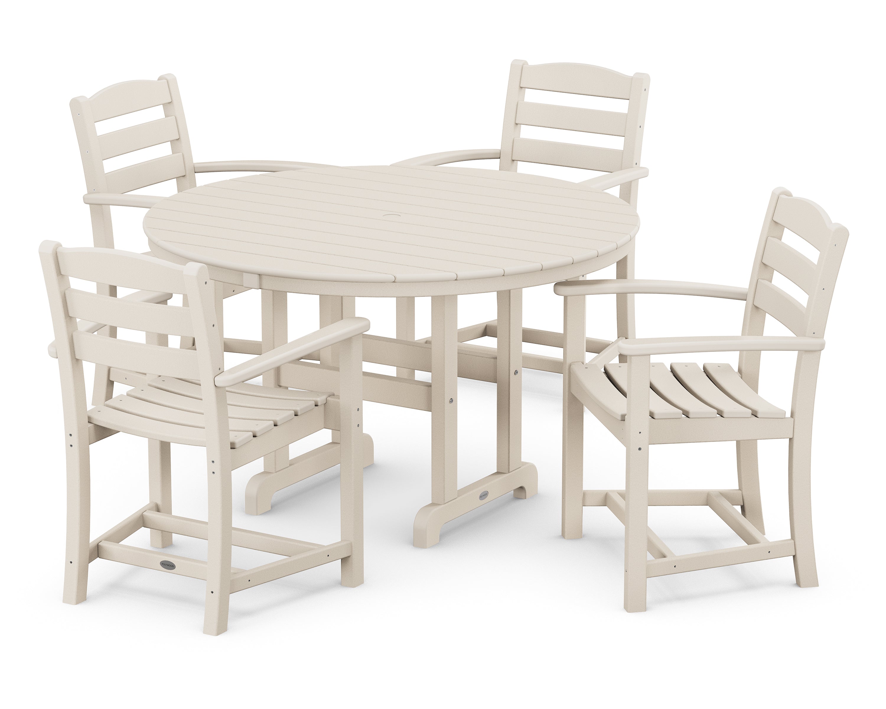 POLYWOOD La Casa Cafe 5-Piece Round Farmhouse Dining Set