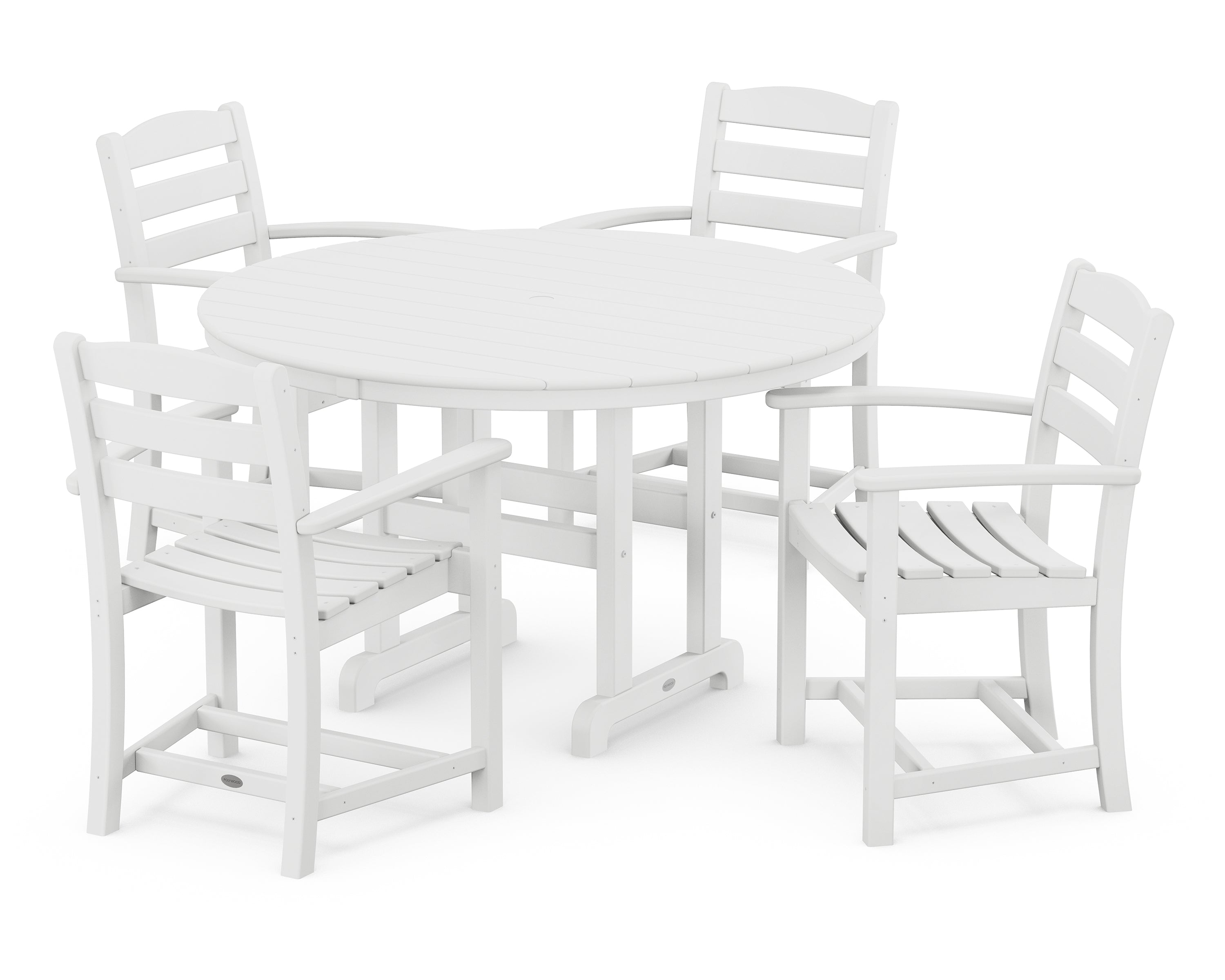 POLYWOOD La Casa Cafe 5-Piece Round Farmhouse Dining Set