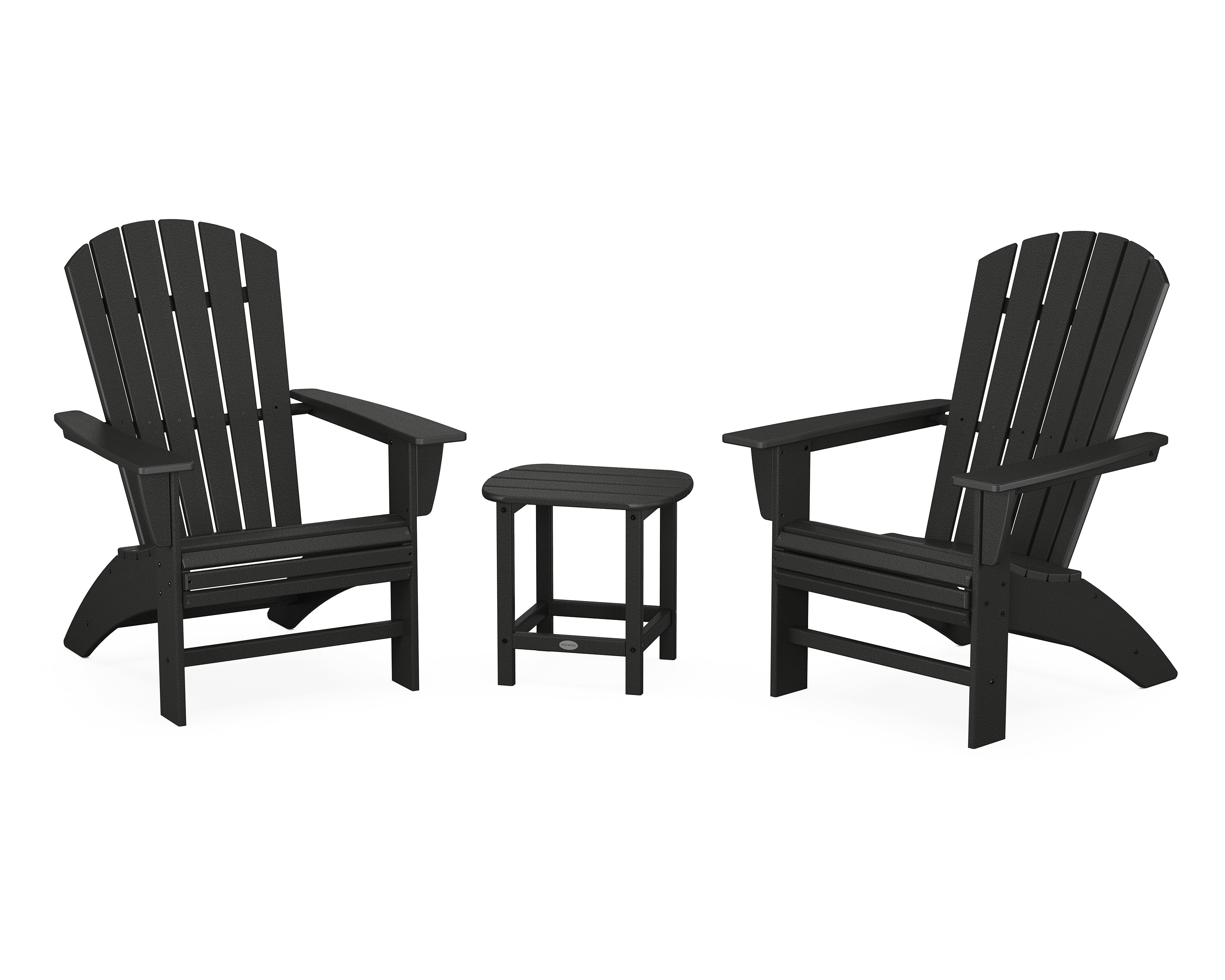 POLYWOOD Nautical 3-Piece Curveback Adirondack Set