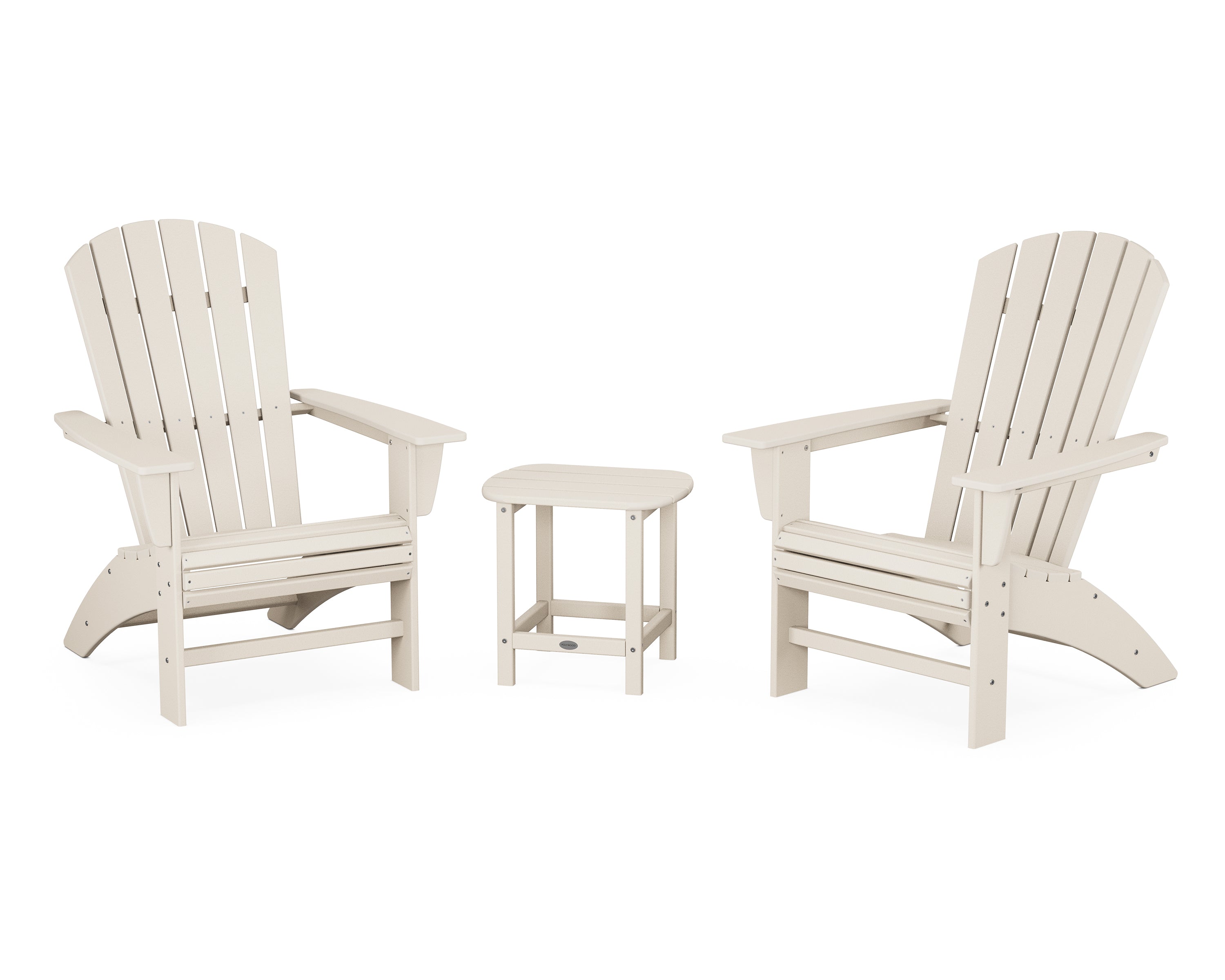 POLYWOOD Nautical 3-Piece Curveback Adirondack Set