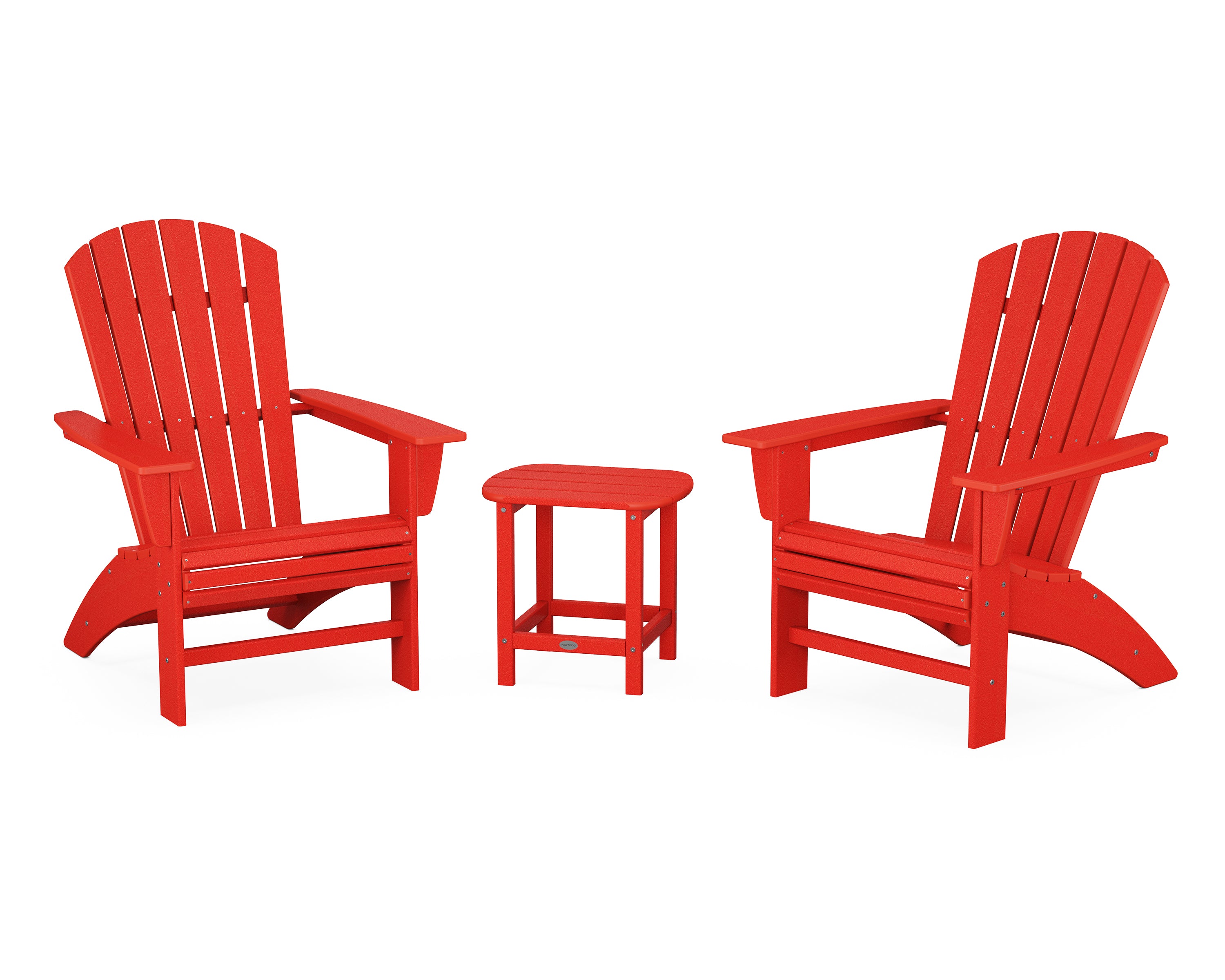 POLYWOOD Nautical 3-Piece Curveback Adirondack Set