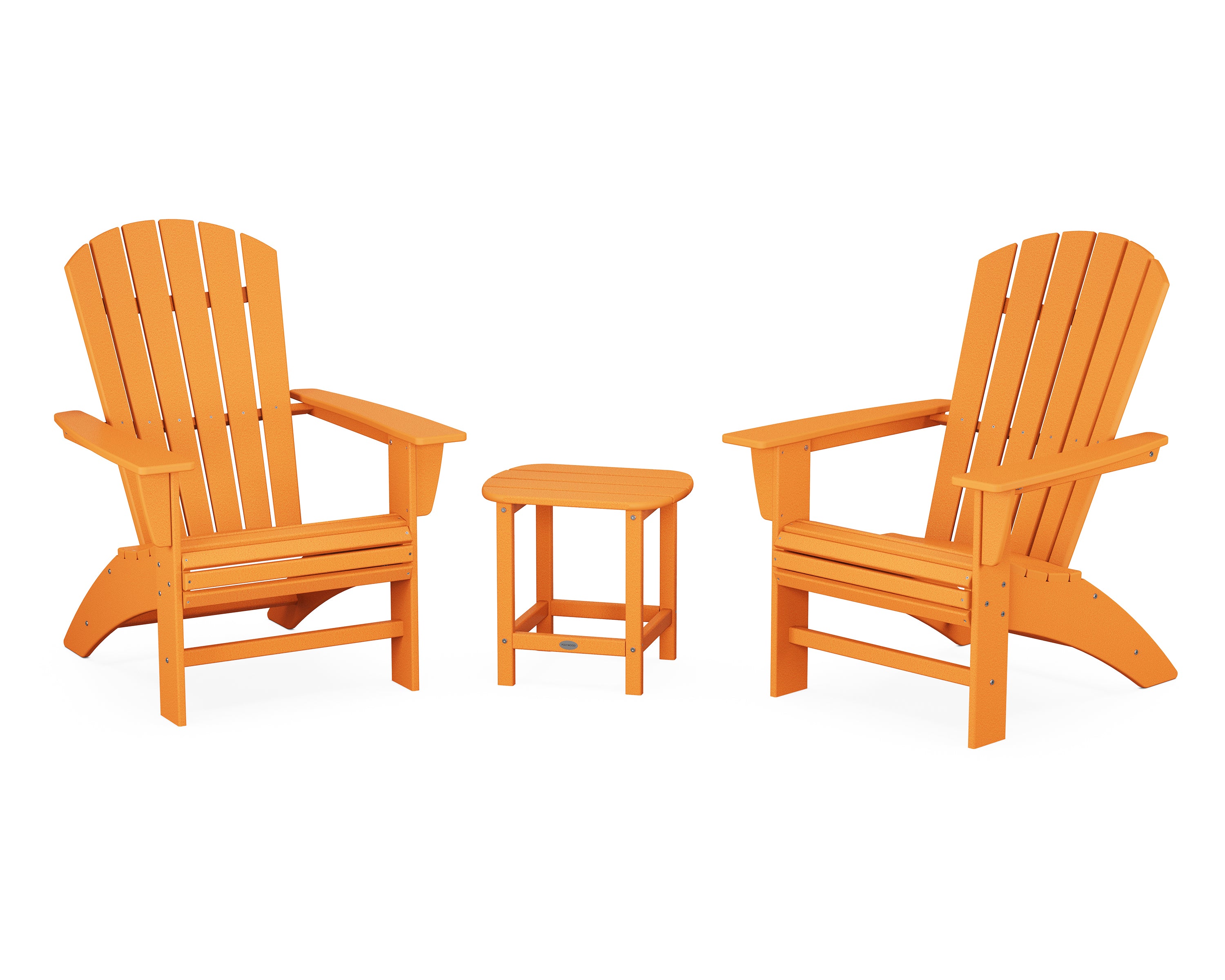 POLYWOOD Nautical 3-Piece Curveback Adirondack Set