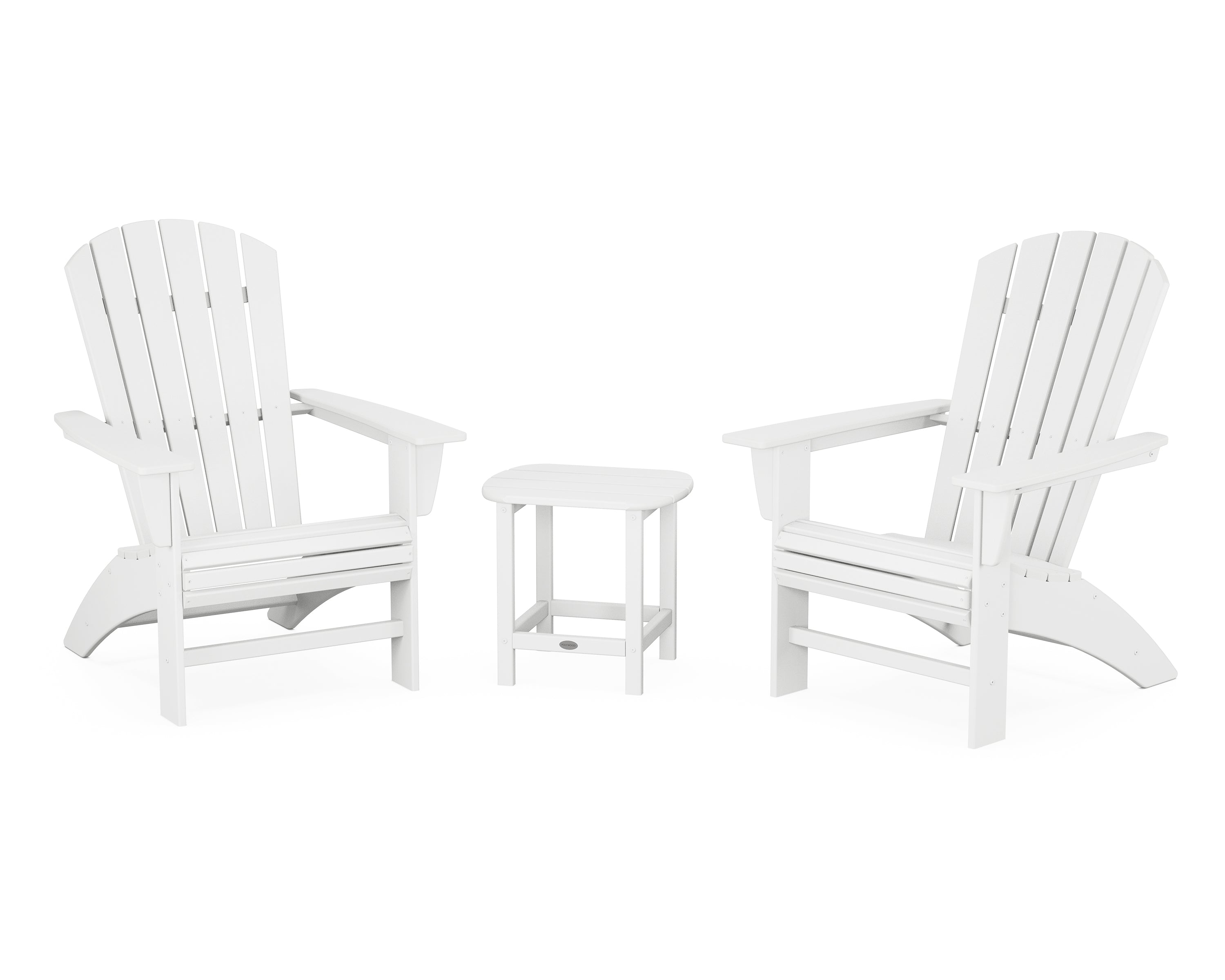 POLYWOOD Nautical 3-Piece Curveback Adirondack Set