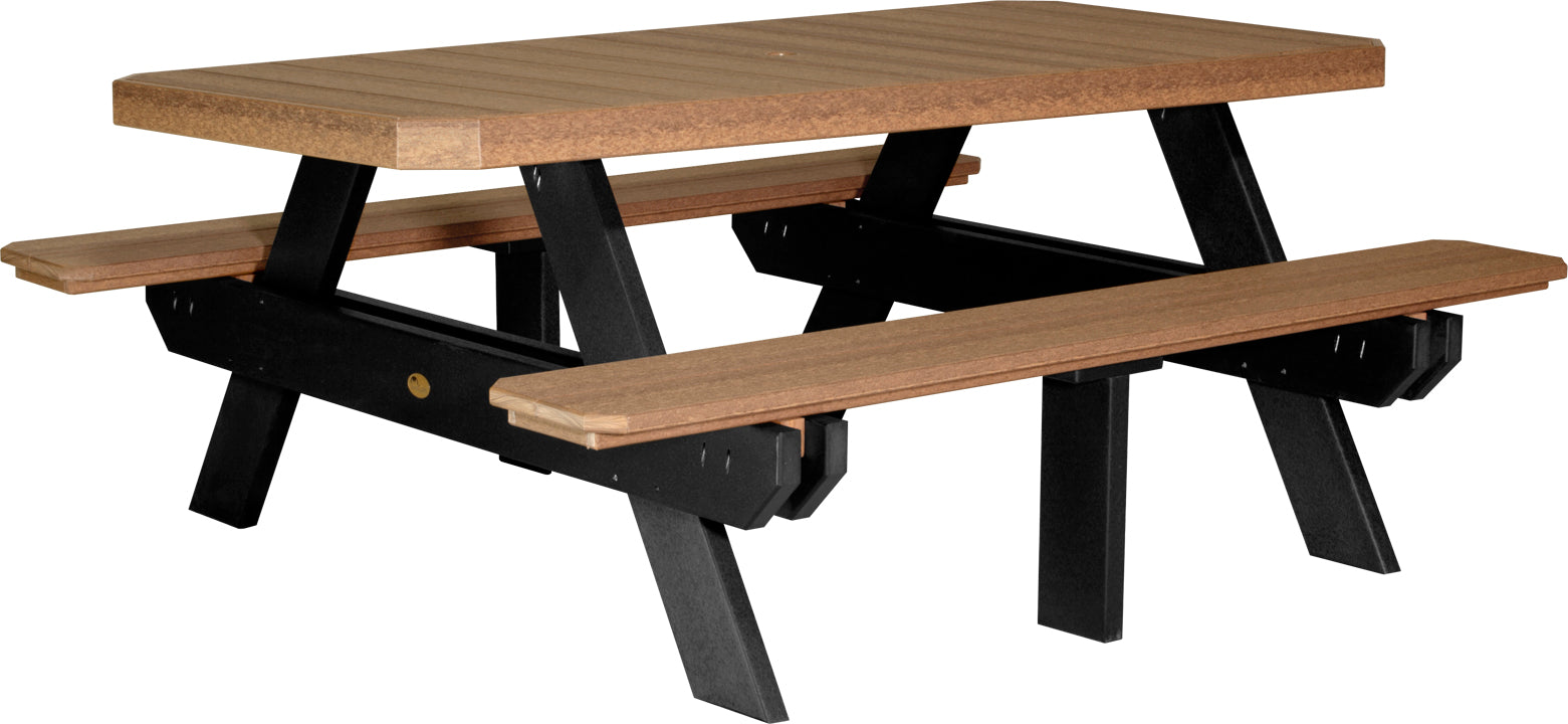 LuxCraft 6' Rectangular Picnic Table