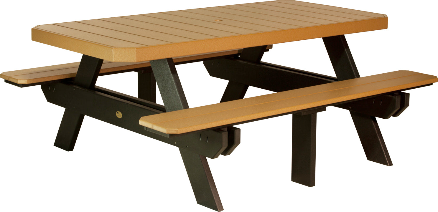 LuxCraft 6' Rectangular Picnic Table