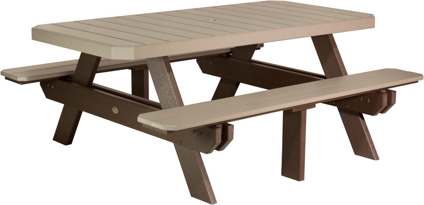 LuxCraft 6' Rectangular Picnic Table