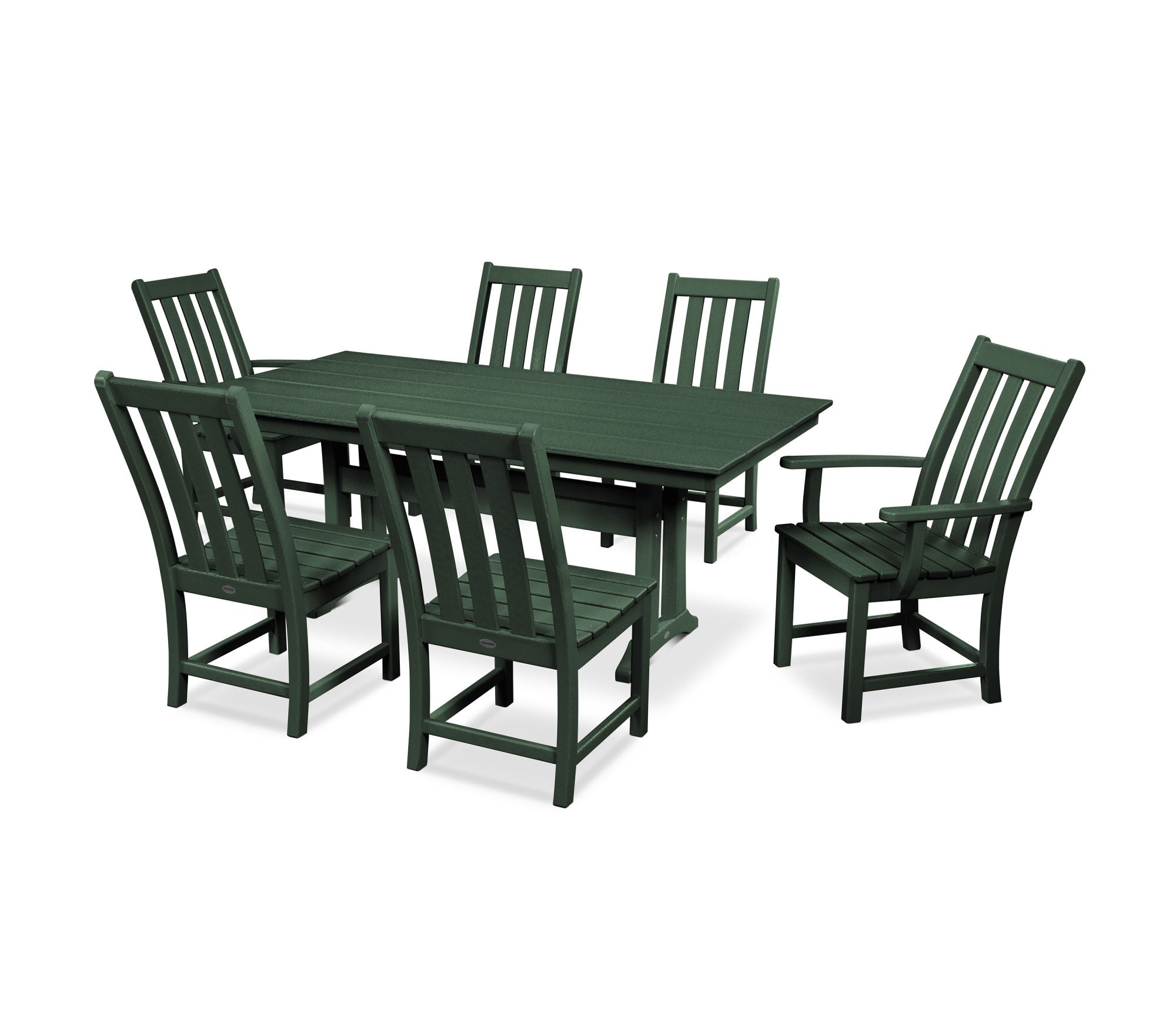 POLYWOOD Vineyard 7-Piece Farmhouse Trestle Dining Set