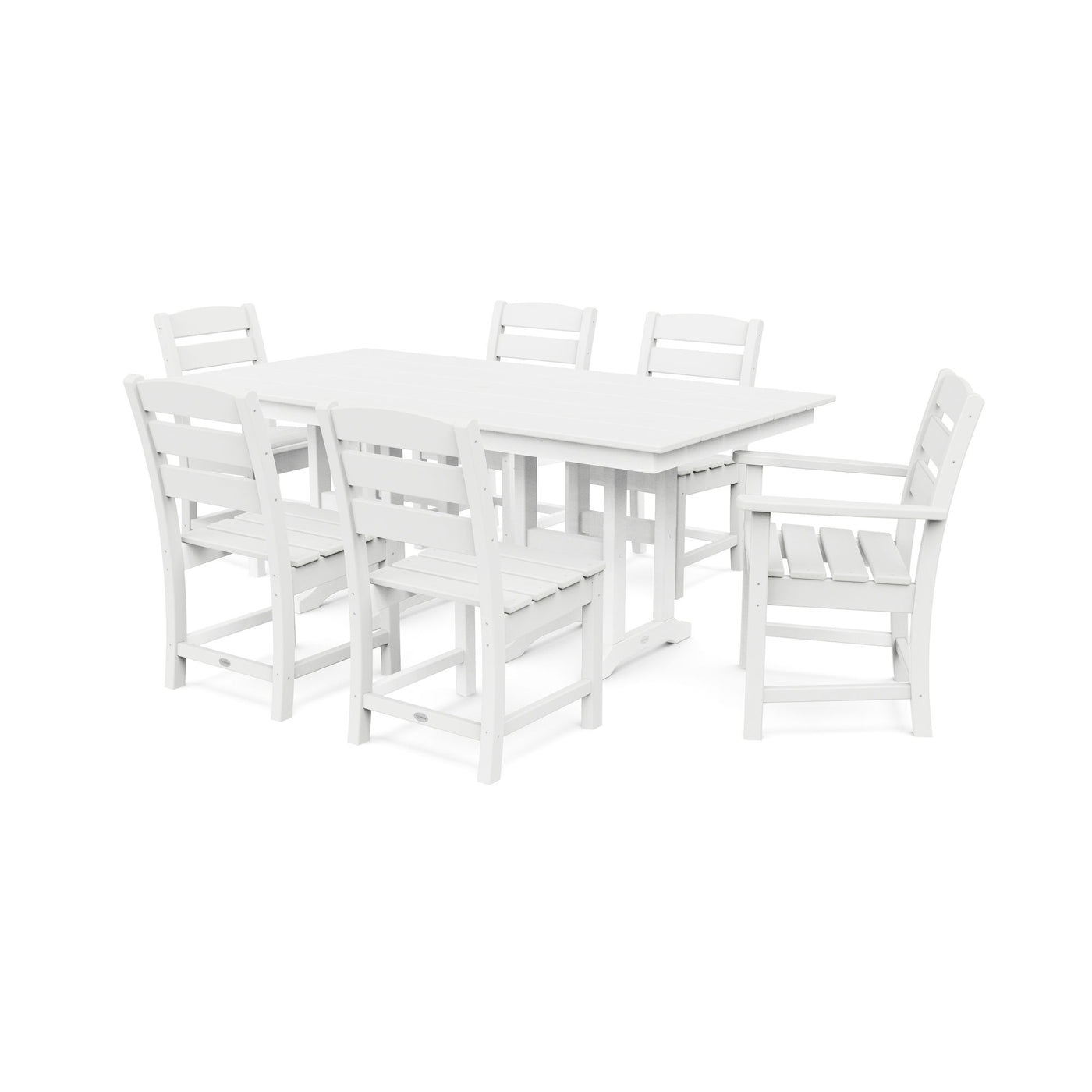 POLYWOOD Lakeside 7-Piece Farmhouse Dining Set - Amish Yard