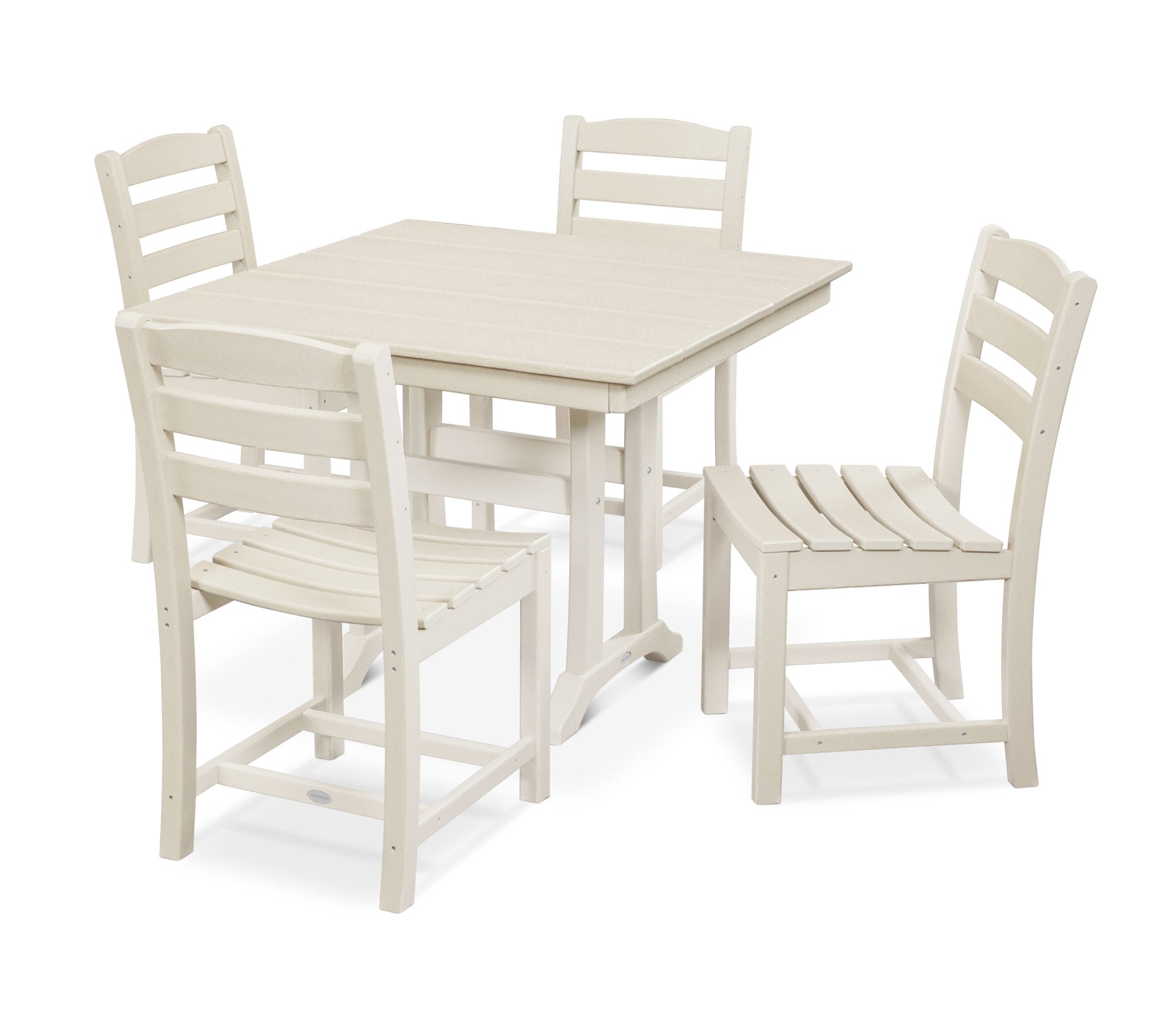 POLYWOOD La Casa Café 5-Piece Farmhouse Trestle Side Chair Dining Set