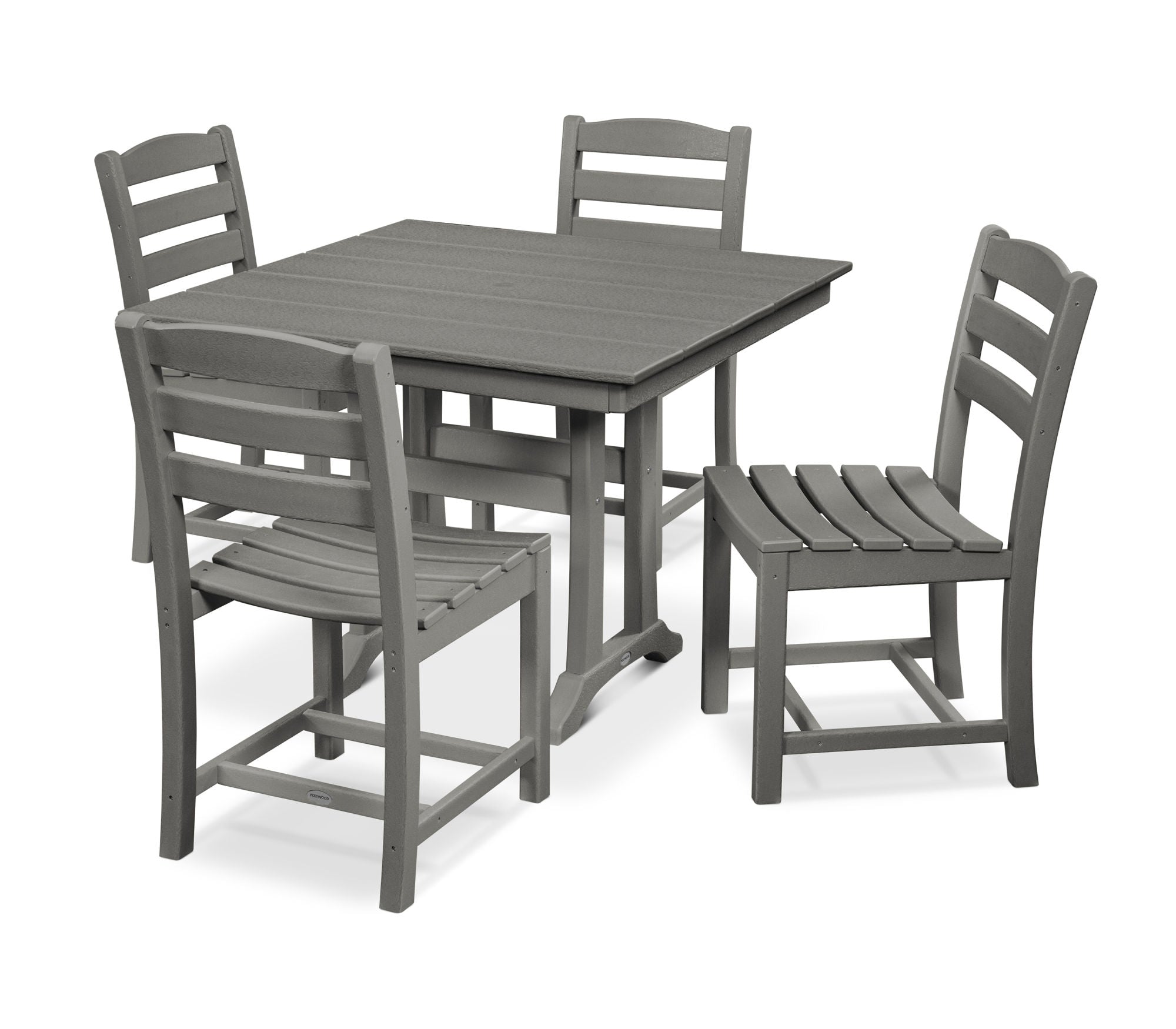 POLYWOOD La Casa Café 5-Piece Farmhouse Trestle Side Chair Dining Set