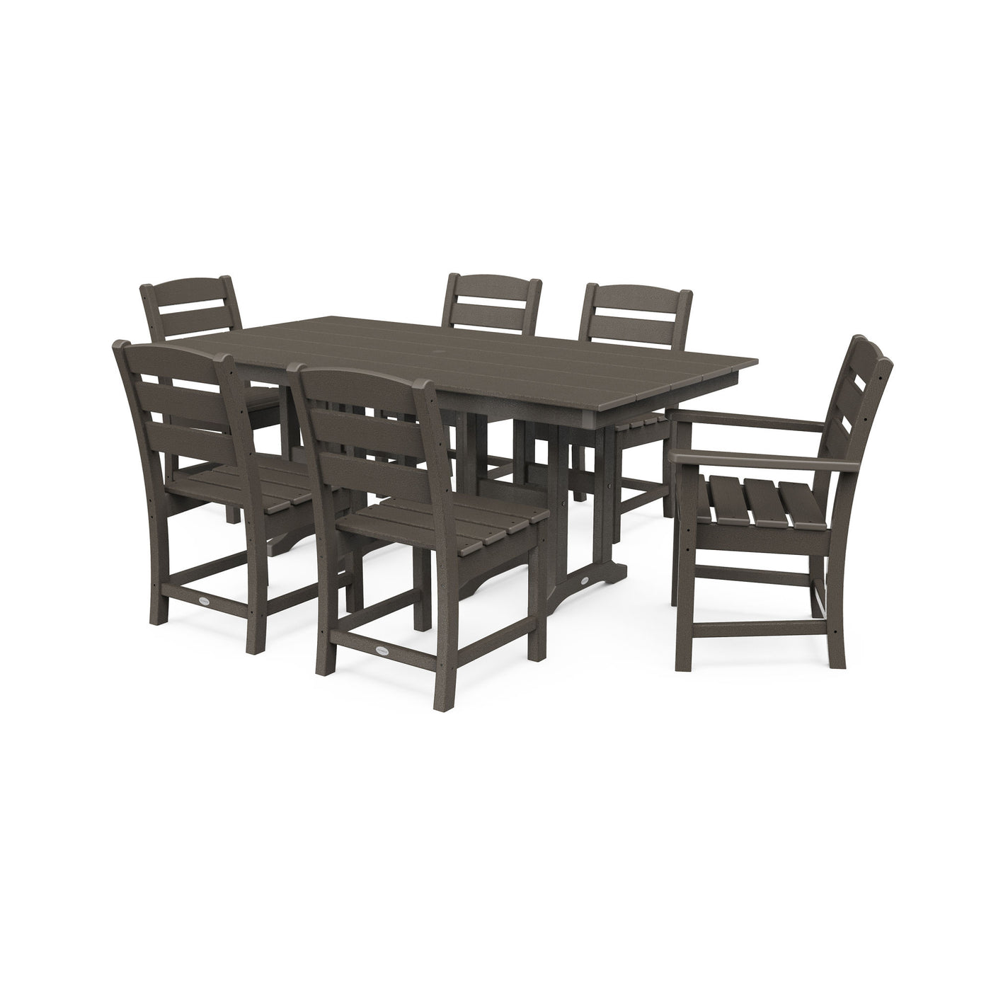 POLYWOOD Lakeside 7-Piece Farmhouse Dining Set - Amish Yard