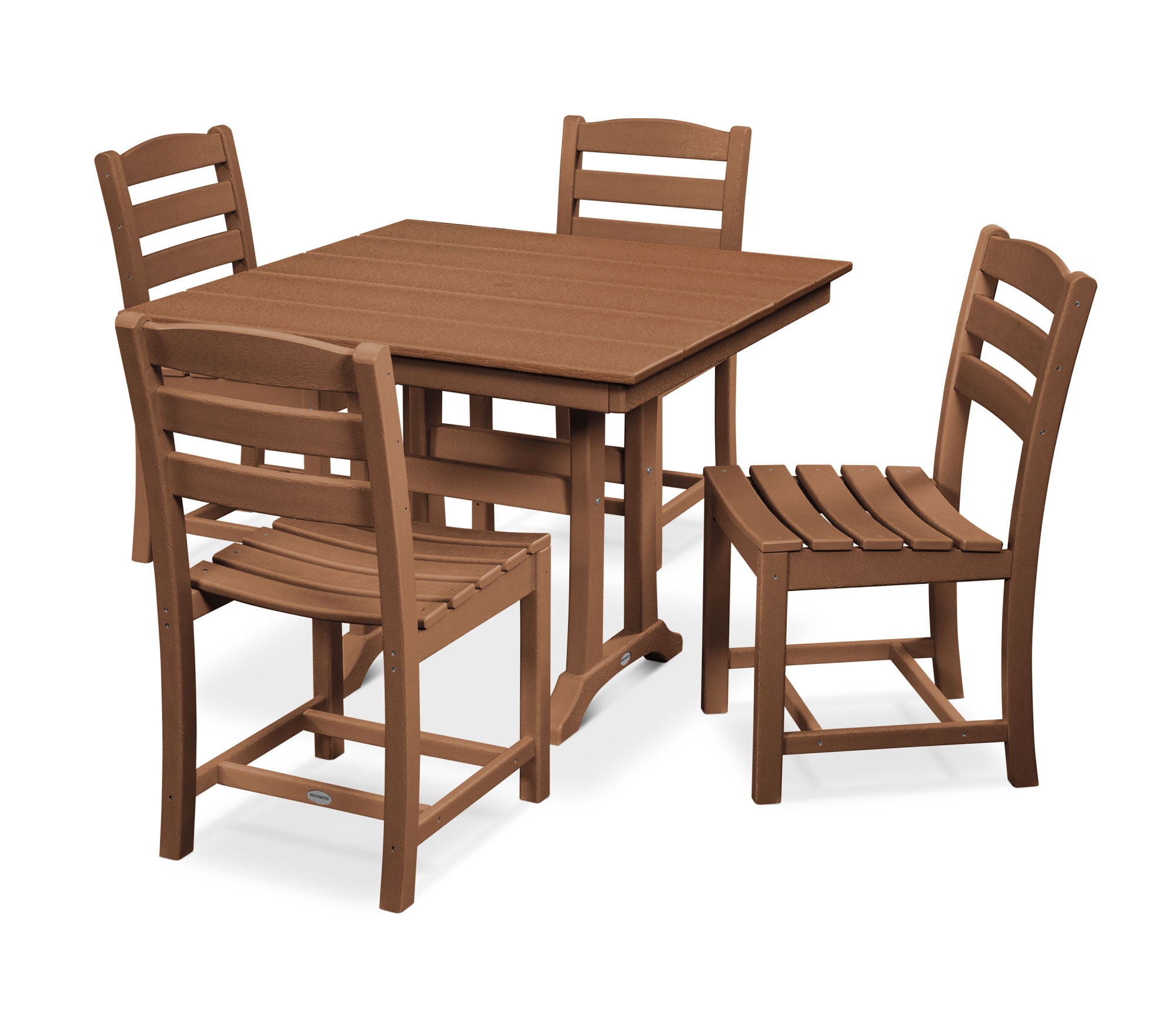 POLYWOOD La Casa Café 5-Piece Farmhouse Trestle Side Chair Dining Set