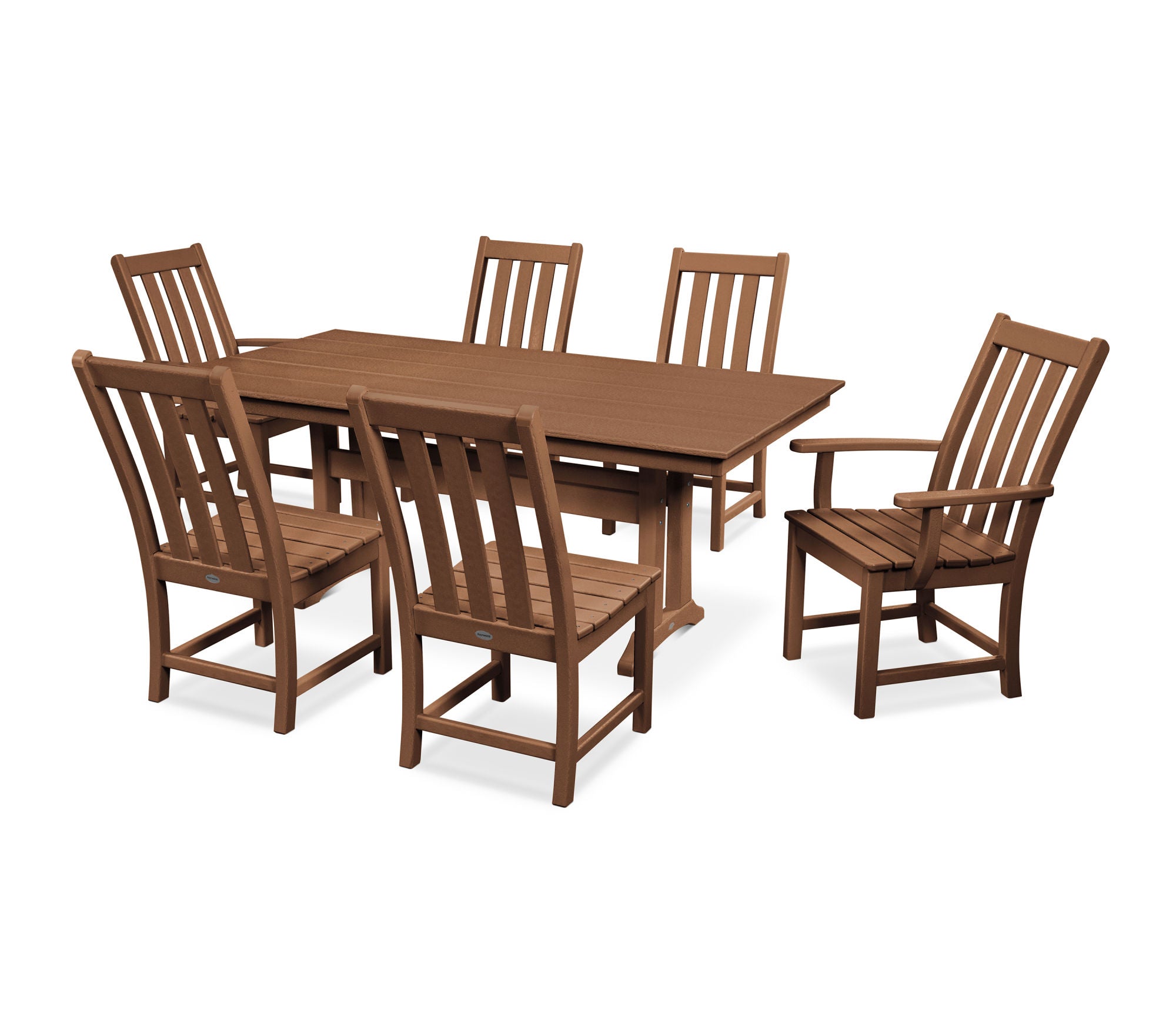 POLYWOOD Vineyard 7-Piece Farmhouse Trestle Dining Set